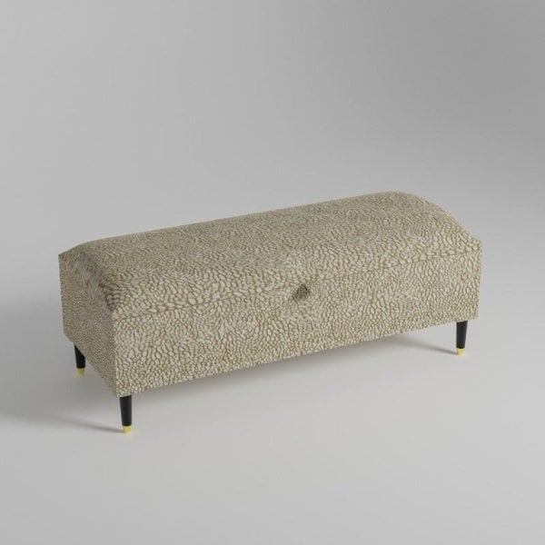 Animal print cream pattern coffee table storage Footstool Pouffe | seat bench - ISTOOLS