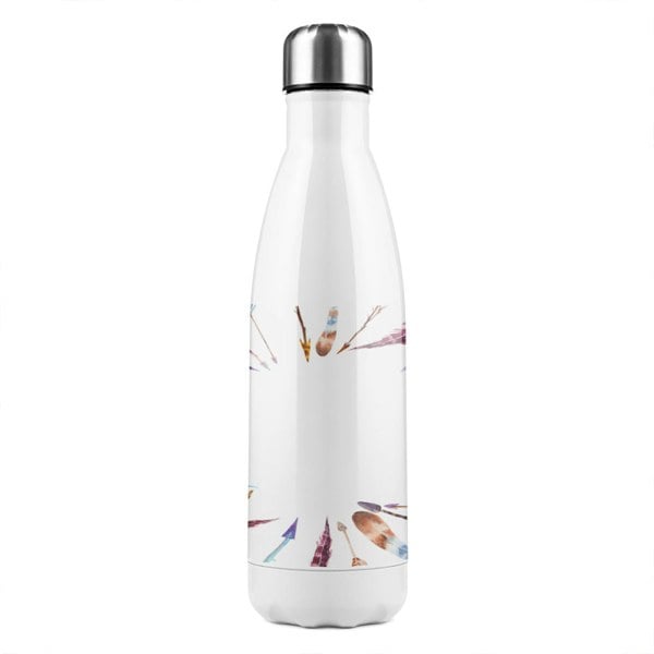 Benjamin Tate Design Watercolor Boho Wreath Stainless Steel Bottle