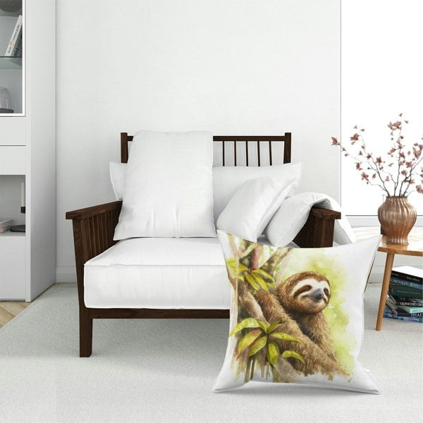 Warren Reed Sloth Watercolour Floor Cushion