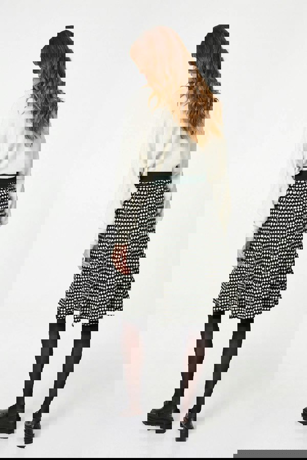 Green | Geo Print High Waist Knee Length Skirt
