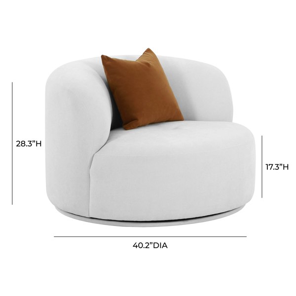 Furniture Edit Fickle Grey Velvet Swivel Chair