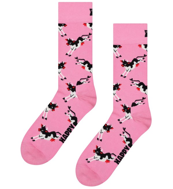 Happy Socks Cow Socks, Pink