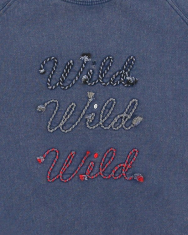 Blue Wild Slogan Print Sweatshirt - image 4