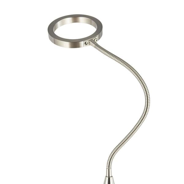 Modern Nickel Task Floor Lamp with LED Halo Ring and CCT Memory Dimmer Image 5