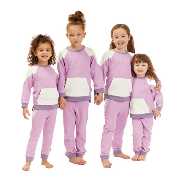 Luca and Rosa Lilac & White Girls Lounge Set