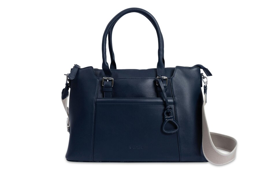 SADDLER Elizabeth Leather Workbag  - Handmade by Saddler - Practical, Spacious & Elegant Design - Navy