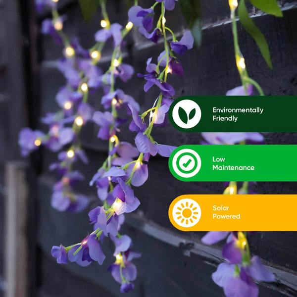 Gardenwize Solar Hanging Lights – Wisteria Flower 6 Piece Set with 60 LED Garden Lights
