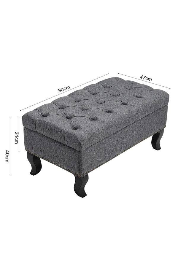 Living and Home Tufted Rectangle Ottoman Footstool