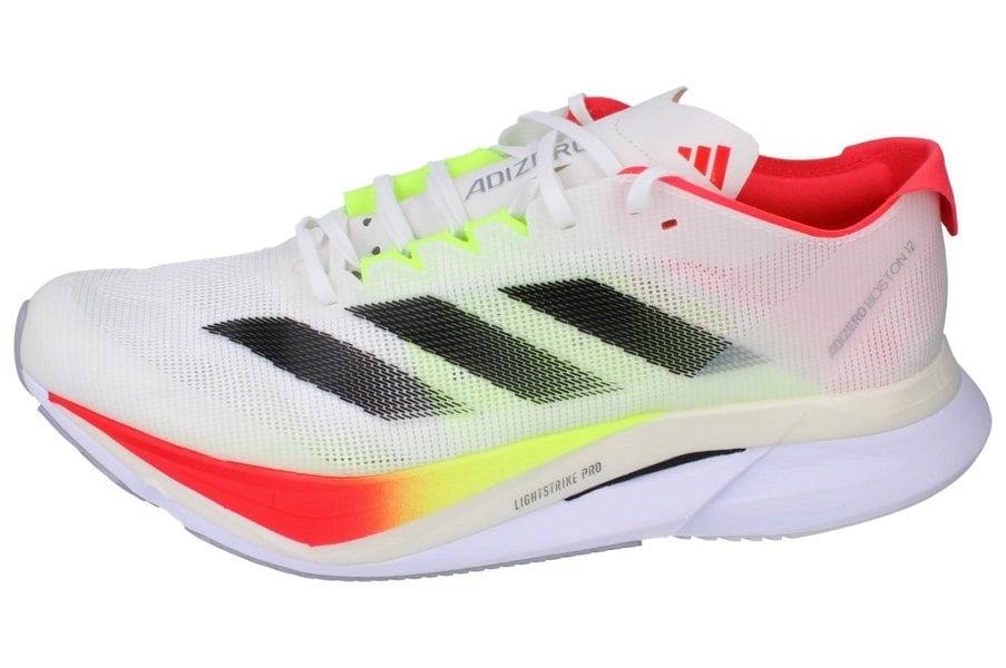 Adidas Adizero Boston 12 Mens Sneakers  JQ2552 - White Black Red Jq2552 - Photo 4