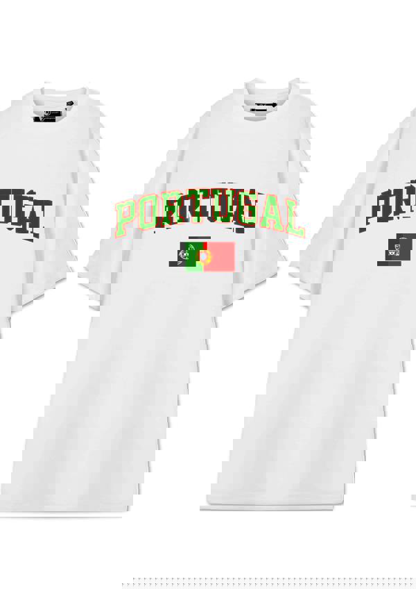 Show Me The Merch Unisex White Portugal Short Sleeved T-Shirt