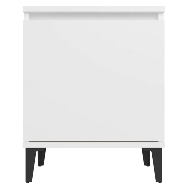 Berkfield Bed Cabinet with Metal Legs White 40x30x50 cm