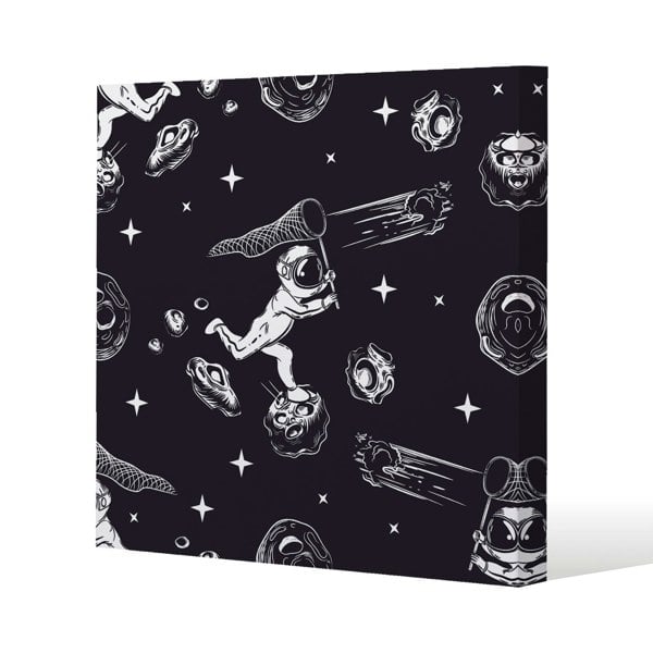 Benjamin Tate Design Astronaut catches a comet Slim Style Canvas Print  90x90cm , 15mm Slim Real wood.