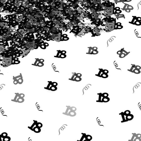18th Birthday Black & Silver Metallic Confetti Table Decoration Range, 1 Pack to 4 Pack image 4