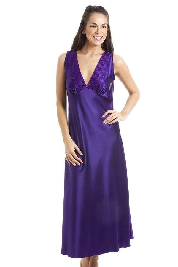 Luxury Purple Lace Satin Chemise