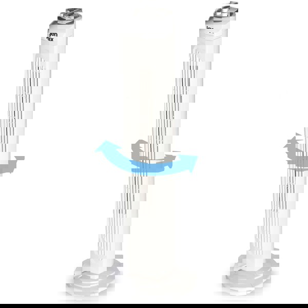 igenix Tower Fan, Oscillating, 2 Hour Timer, 30 Inch, White