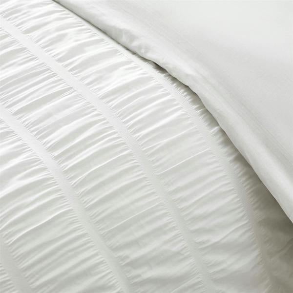Seersucker Frill White Duvet Cover Set