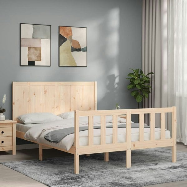 Berkfield Bed Frame with Headboard 120x200 cm Solid Wood