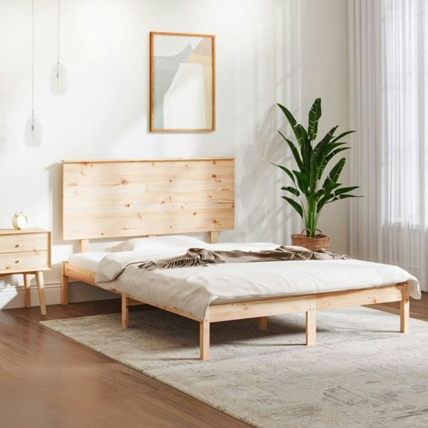 Berkfield Bed Frame Solid Wood Pine 140x200 cm