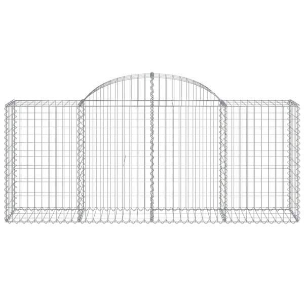 Berkfield Arched Gabion Baskets 3 pcs 200x50x80/100 cm Galvanised Iron