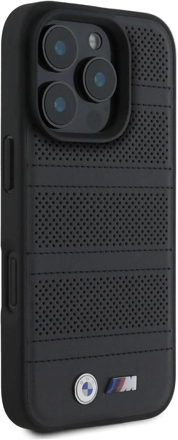 BMW M Perforated Stitched Line Case with MagSafe for iPhone 16 Pro Max 6.9" Black - BMHMP16X23PUSPK