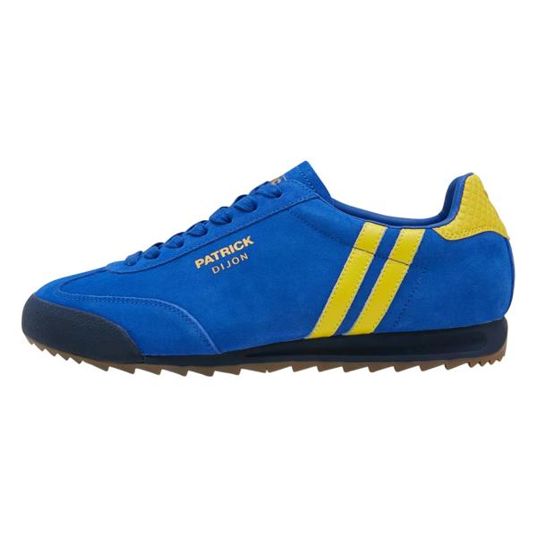 Patrick Mens Dijon Suede Running Trainers - Royal Blue/Yellow/Navy - 
