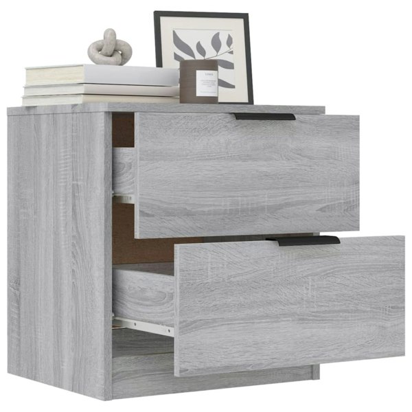 Berkfield Bedside Cabinets 2 pcs Grey Sonoma Engineered Wood