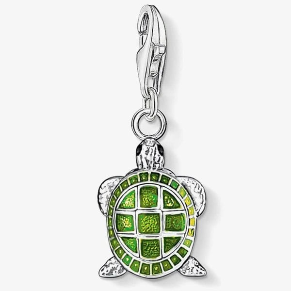THOMAS SABO Silver & Green Enamel Tortoise Charm 0837-007-6