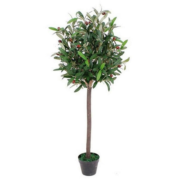 Leaf 90cm Leaf Design UK Realistic Artificial Olive Tree in Black Plastic Pot