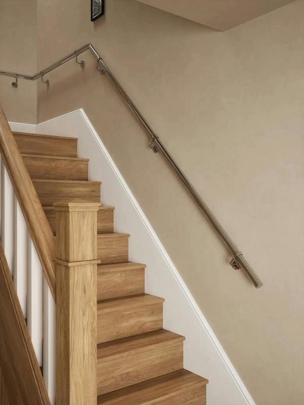 Radway Chrome quarter landing handrail system 