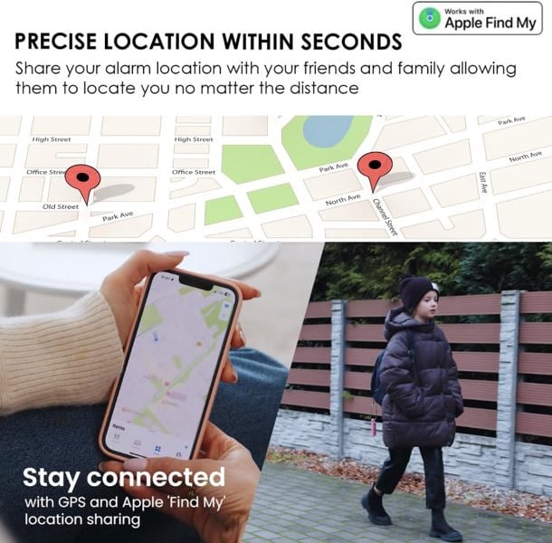 Noyzie LOCATE Rechargeable 130db GPS Tracker Personal Safety Alarm Siren
