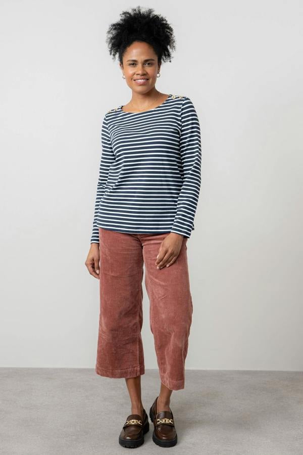 Lily & Me Isla Stretch Jumbo Cord Cropped Trousers Antique Rose