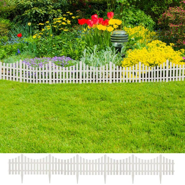 Berkfield White Lawn Divider 17 pcs / 10 m