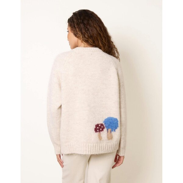 Blue Vanilla Mushroom Print Button Cardigan
