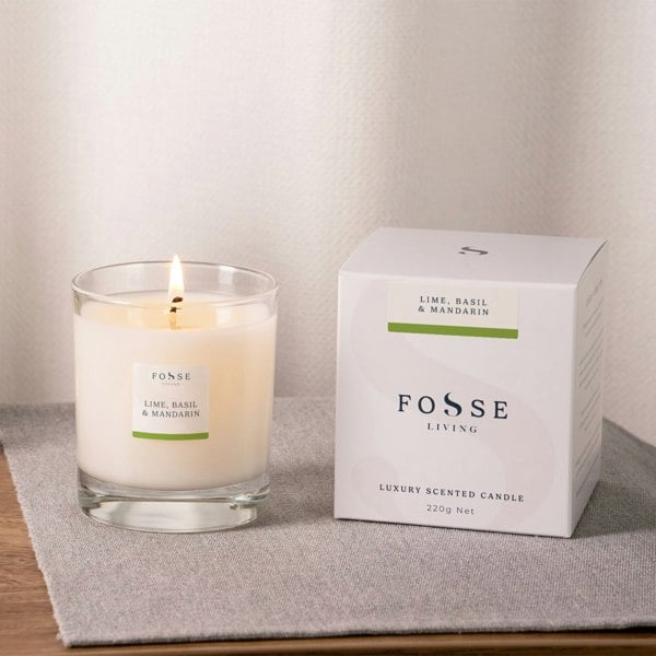 Lime Basil & Mandarin Scented Candle - Fosse Living | Luxury Home Fragrances