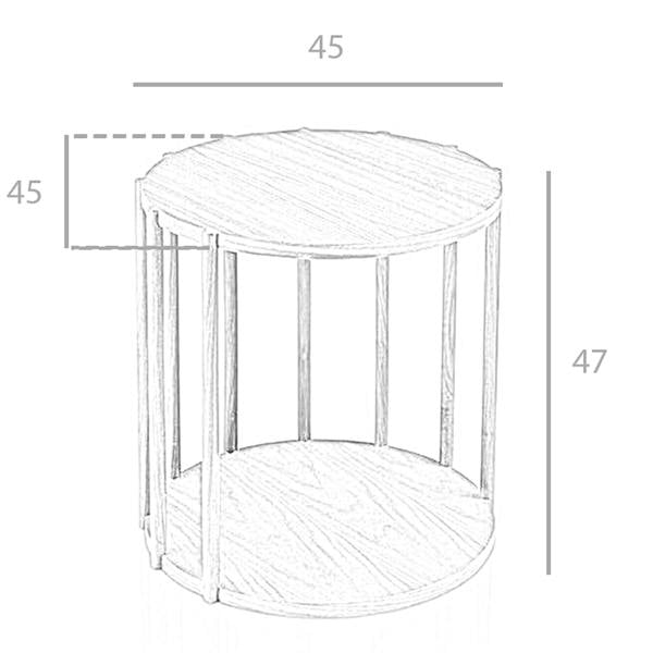 Angel Cerdá Round Walnut Corner Table 2039