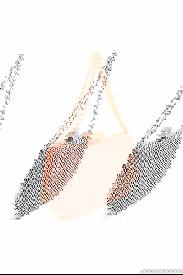 Pluspup Sparkling Evening Clutch Bag with Chain Strap and Jewel Clasp