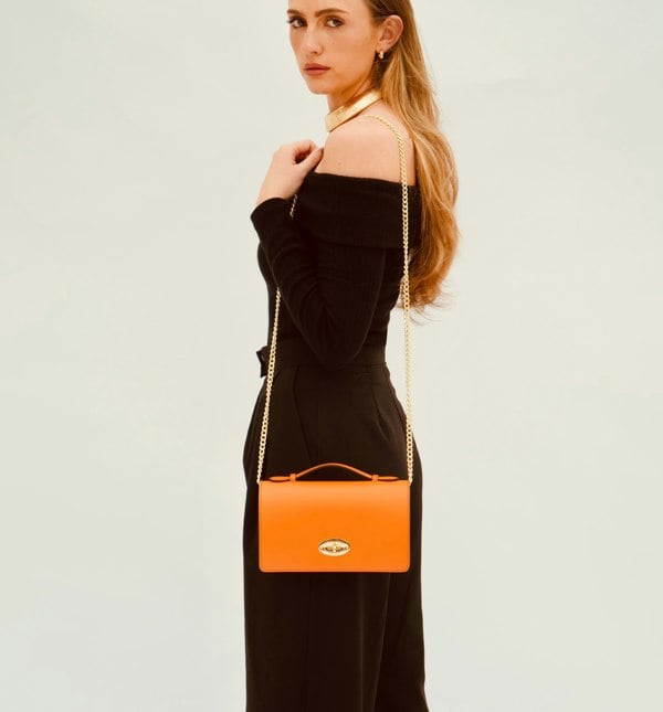 Apatchy London The Amelia Orange Leather Bag