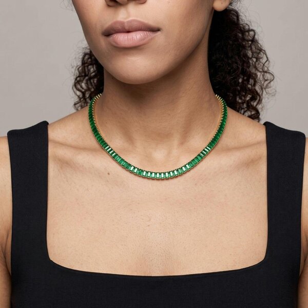 Uchi & Soto Hanabi Green Stone Necklace