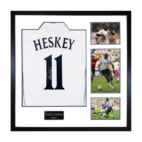 Emile Heskey Signed England Shirt Elite Frame