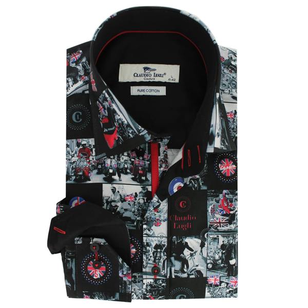 BEST OF BRITAIN PRINT SHIRT – Premium Men's Patterned Shirt by Claudio Lugli | Bold Design, Tailored Fit, Best Printed Shirts