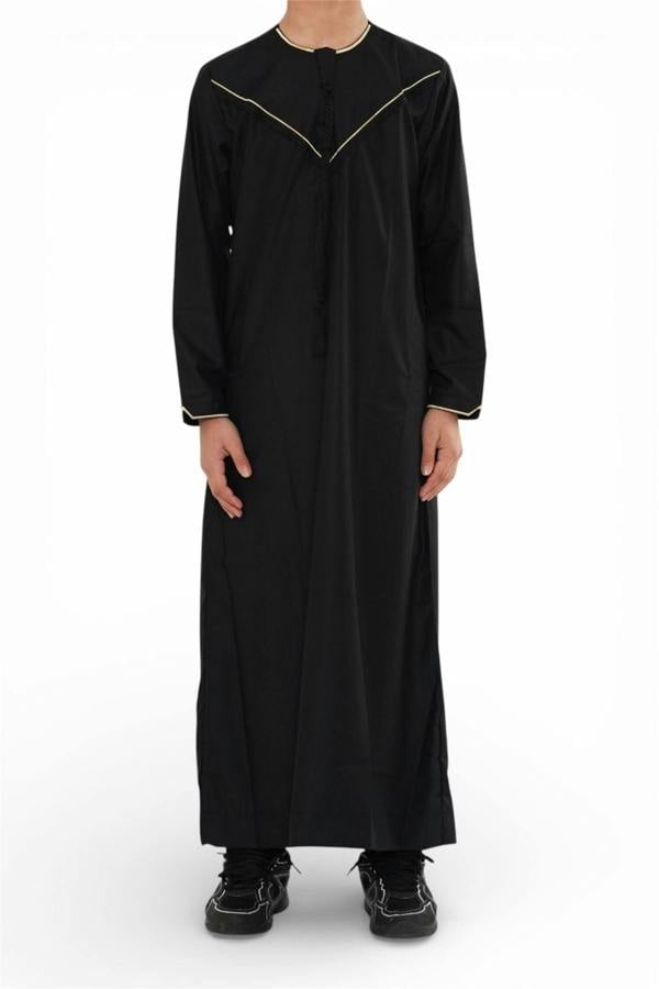 Infinity Leather Kids Boys Ramadan Moroccan Jubba Robe Djellaba Eid Thobe - K-TT-006