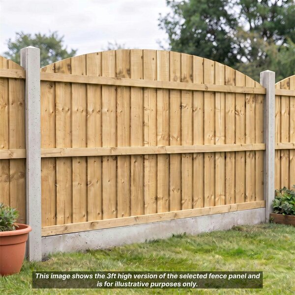 Premier Garden Supplies Dome Top Feather Edge Semi-Braced Fence Panel - 5 Pack H: 1ft x W: 6ft (182.8cm) - Wood - Pressure Treated (Tanalised)