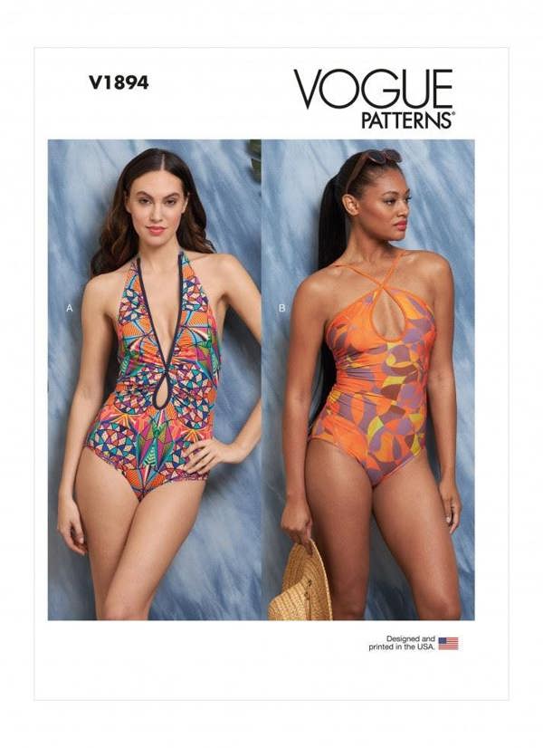 Vogue Sewing Pattern 1894, Swimwear for Women, B5 (8-10-12-14-16) - Intermediate