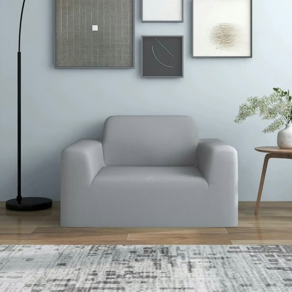 Berkfield Stretch Couch Slipcover Grey Polyester Jersey