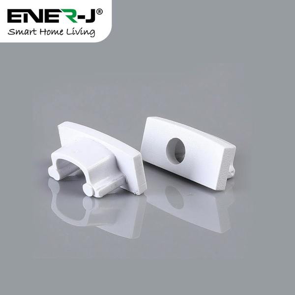 ENER-J 24.5mm x 6.85mm Aluminum Channel Profile with PC Cover - 2m Length (0.95mm Thickness) (Pack of 4)