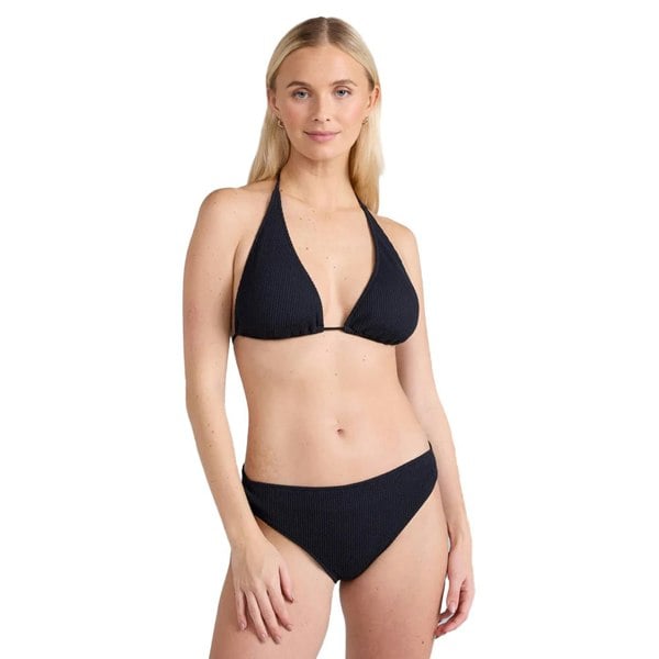 Animal Womens Iona Plain Halter Neck Bikini Top - Jet Black