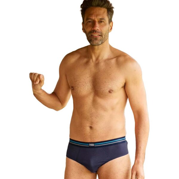 Atlas For Men Mens Comfort Briefs (Pack of 3) - Blue/Grey/Navy Blue