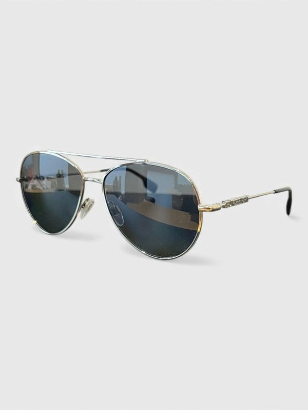 Burberry BE3147 Aviator Glasses Silver Dark Grey