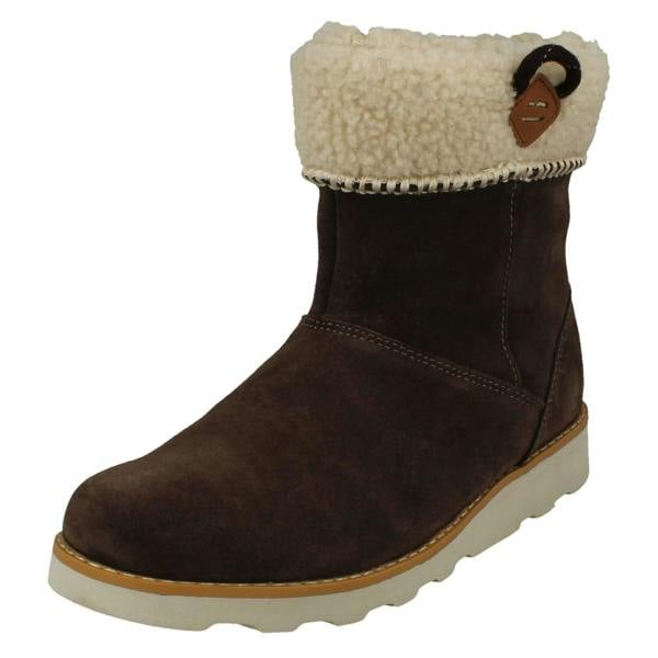 Clarks Girls Clarks Teddy Inspired Fur Cuff Boots Crown Loop