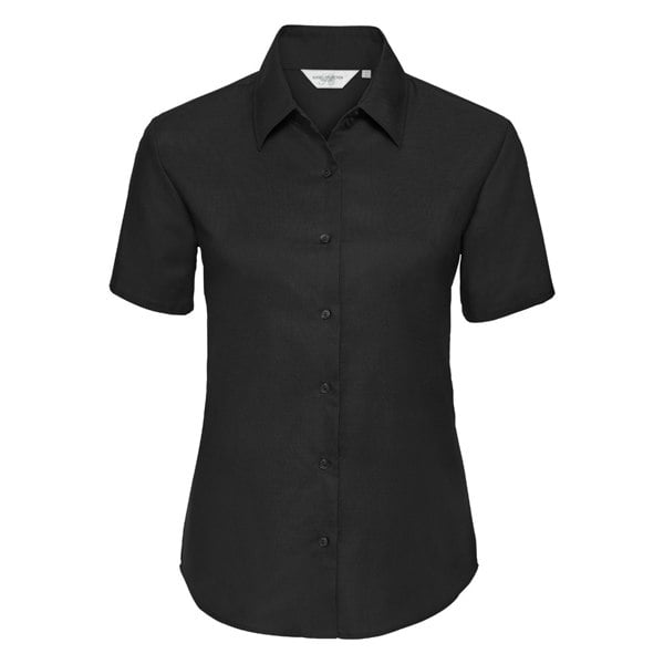Russell Collection Women's Oxford Short-Sleeved Shirt - Black